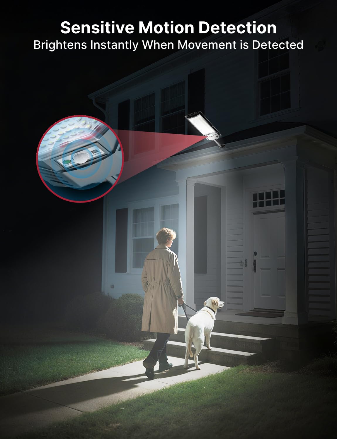 Eontim Solar Street Light  4 Pack Wide-Angle Led Solar Flood Light With Motion Sensor  Waterproof Solar Powered Outdoor Security Lighting For Yard  Driveway  Barn