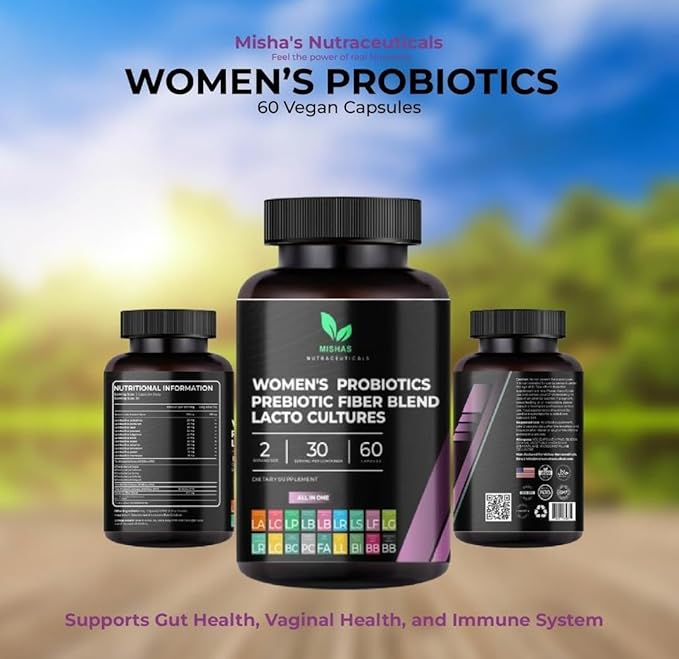 Nutraceuticals Probiotics for Women, 50 Billion CFU - 16 Probiotic Strains with Prebiotic – Supports Vaginal Health, Gut Health and Immune System - Feminine Supplement – 60 Capsules
