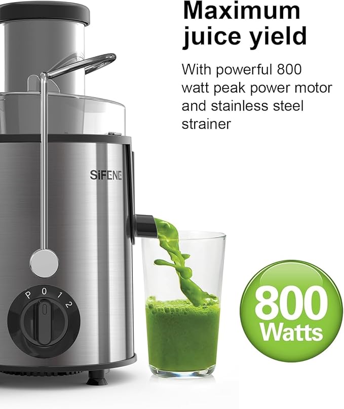 Electric Centrifugal Juicers Extractor - Juicer Machine - 3" Wide Mouth, Easy Clean, Stainless Steel