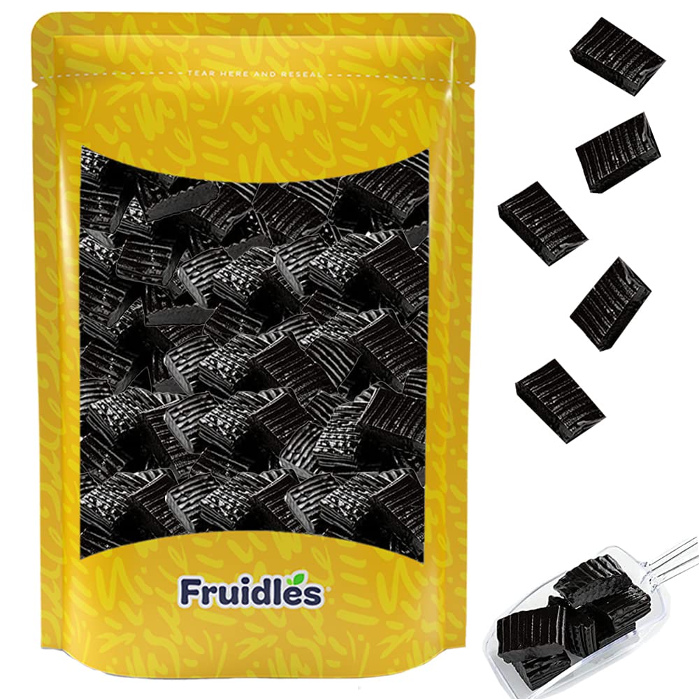 Fruidles Licorice Tire Tracks Bites, Soft Licorice Candy for Parties, Birthdays, Events, and Much More (Black Licorice, 1 Pound)