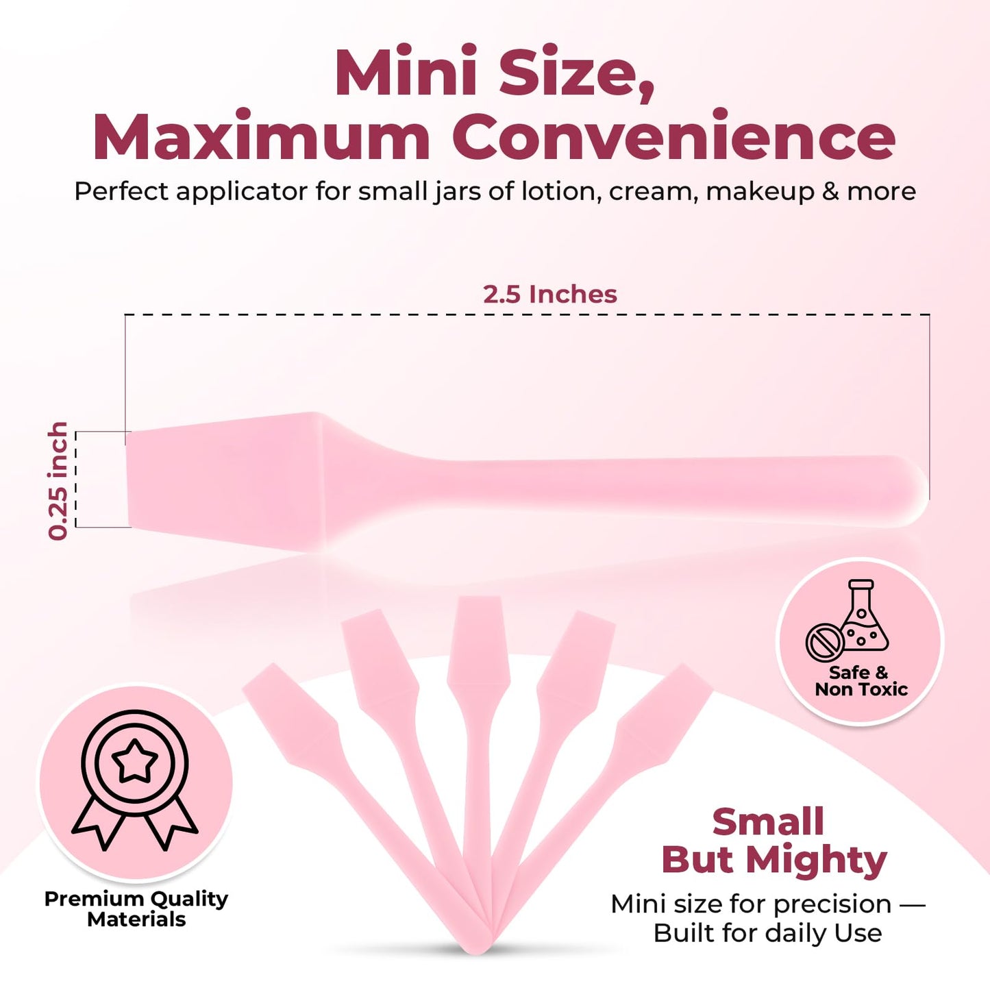 Kopperko Cosmetic Spatulas (2.5   , 100 Pack) - Small Plastic Spatula for Cosmetics, Creams & Crafts | Essential Esthetician Sup