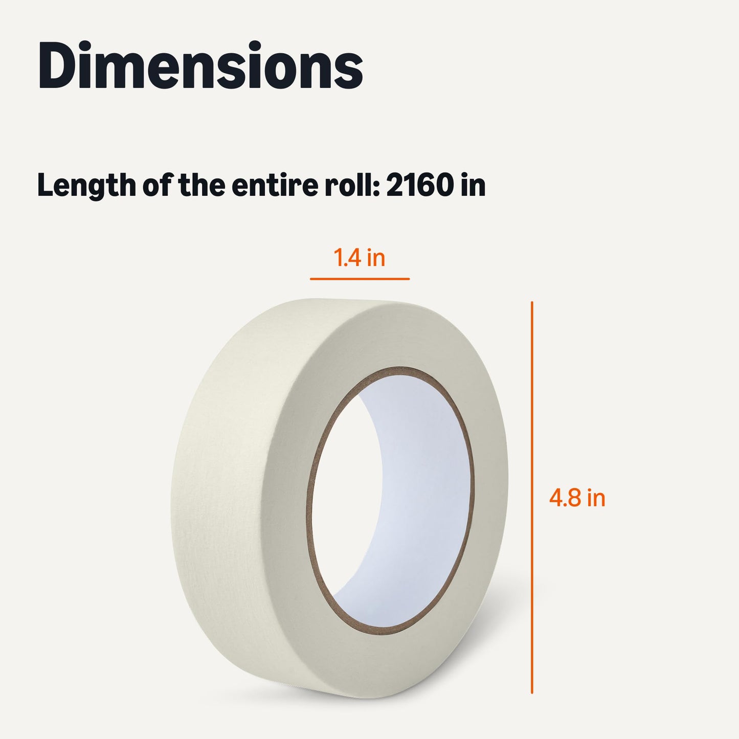 Amazon Basics Multi-Surface Masking Tape, 1.41 inches x 60 Yards, 1 Roll, White