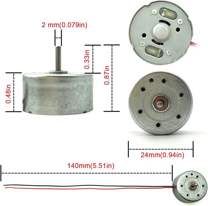 EUDAX 6 Set Mini Generator Motors 3V-12V DC Motor Electric Motor with Propellers Fan Leaf for DIY Electronic Toys Wind Turbine Hand Cranked Power Model School Project Educational Physics Experiment