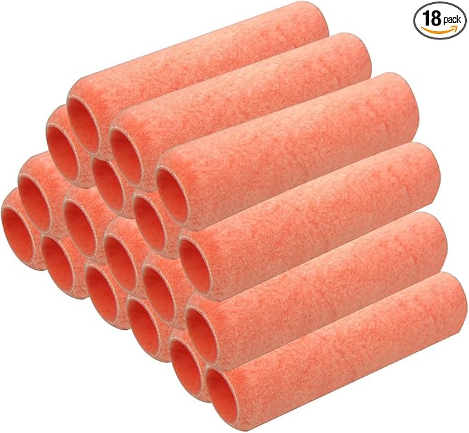 King Origin Paint Roller Covers, 18 Pack, 9 Inch Paint Roller, 3/8 Nap High Dense Roller Covers for Smooth and Textured Ro...