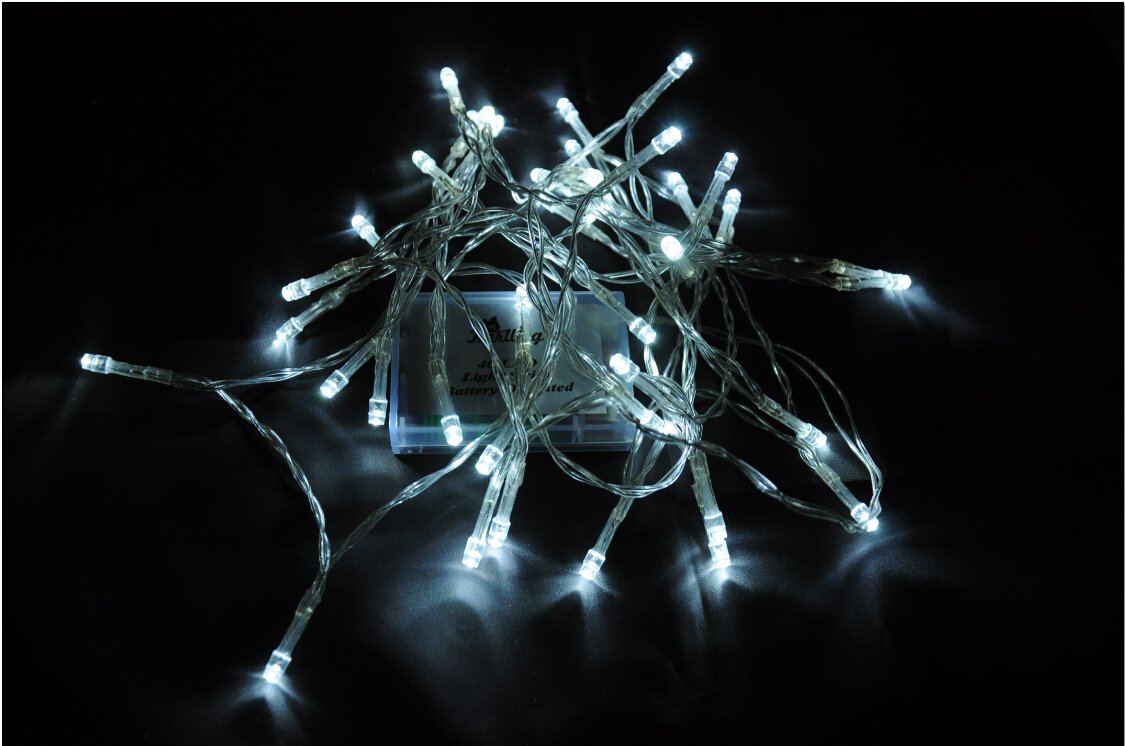 Karlling Battery Operated 40 LED Fairy Light String for Wedding Party Decorations, White, Plastic