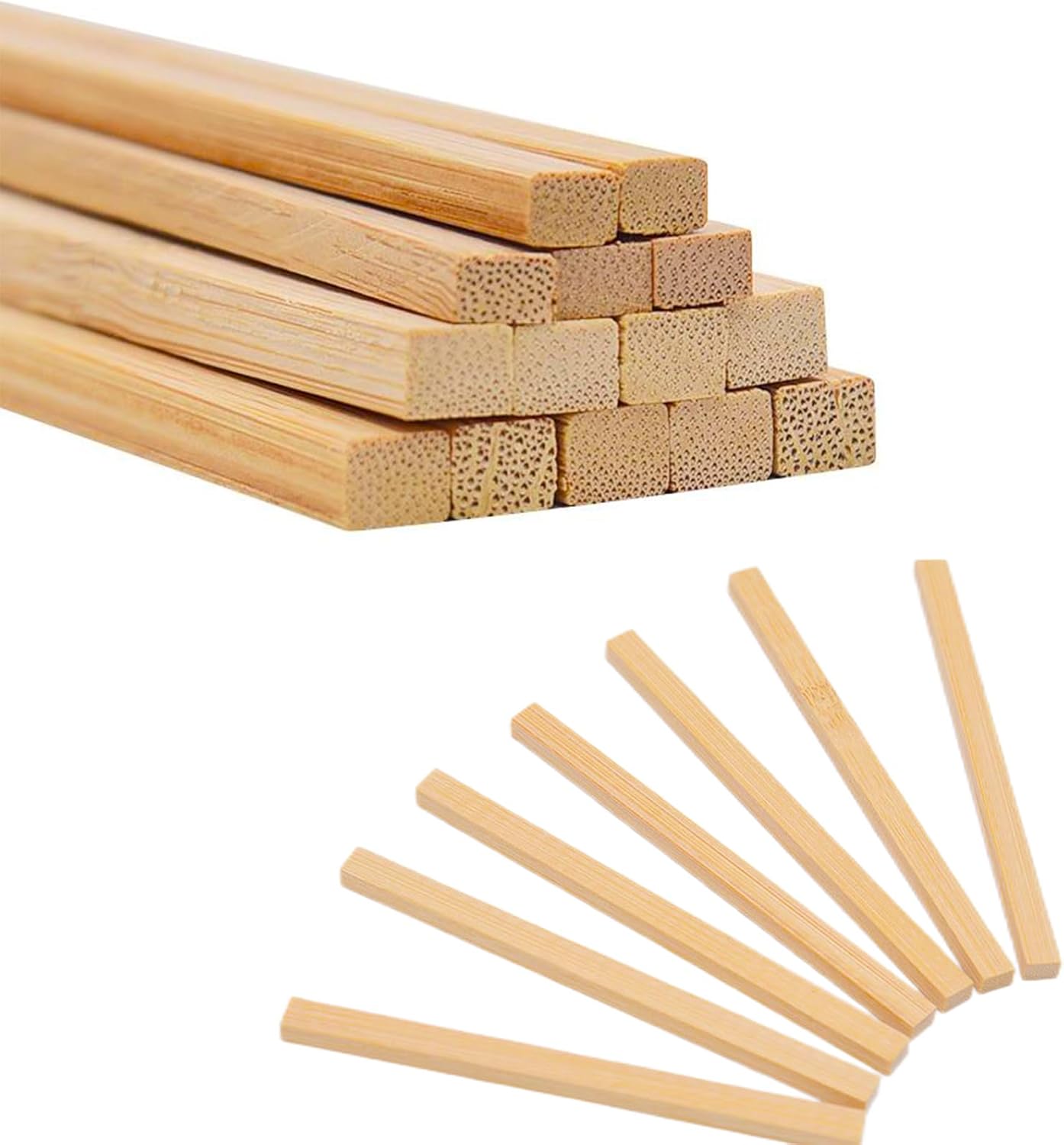 1/2 x 12 Inch 25 PCS Square Dowel Rods Wood Sticks Wooden Dowel Rods Unfinished Bamboo Sticks - for Crafts,Home Decor, Model Making and DIYers