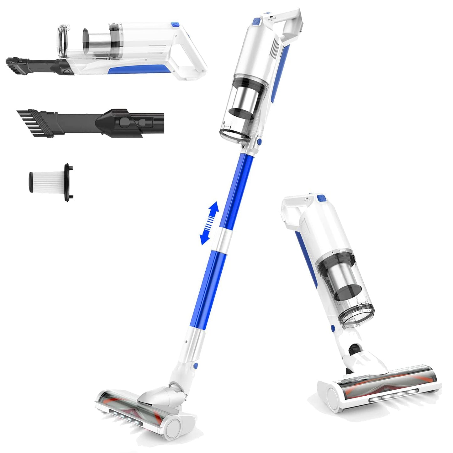 whall Cordless Vacuum Cleaner,55mins Runtime for Home,Stick Vacuum with Powerful Suction,Brushless Motor,Lightweight,Vacuum Clea