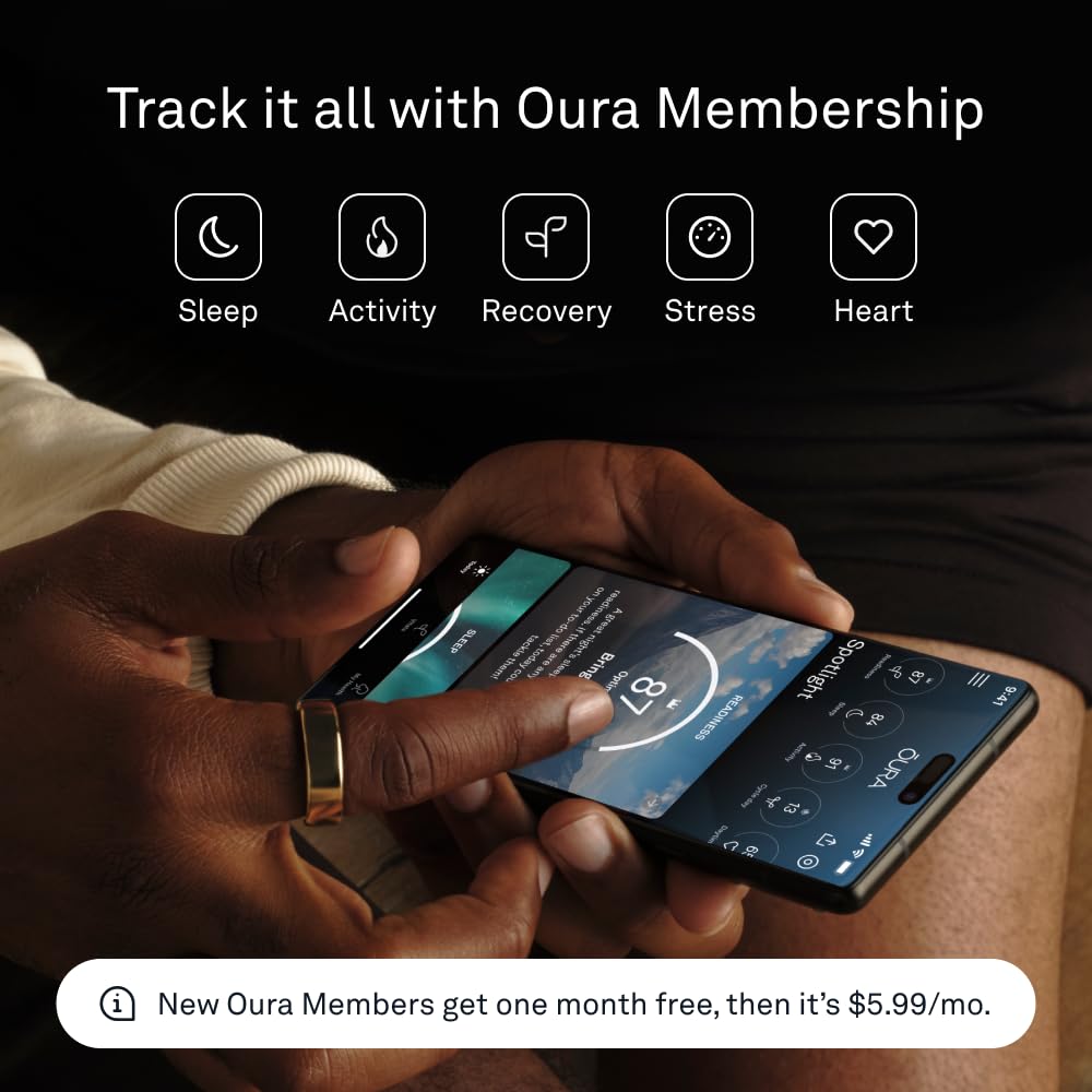Oura Ring Gen3 Horizon - Rose Gold - Size 6 - Smart Ring - Size First With Oura Ring Gen3 Sizing Kit - Sleep Tracking Wearable -