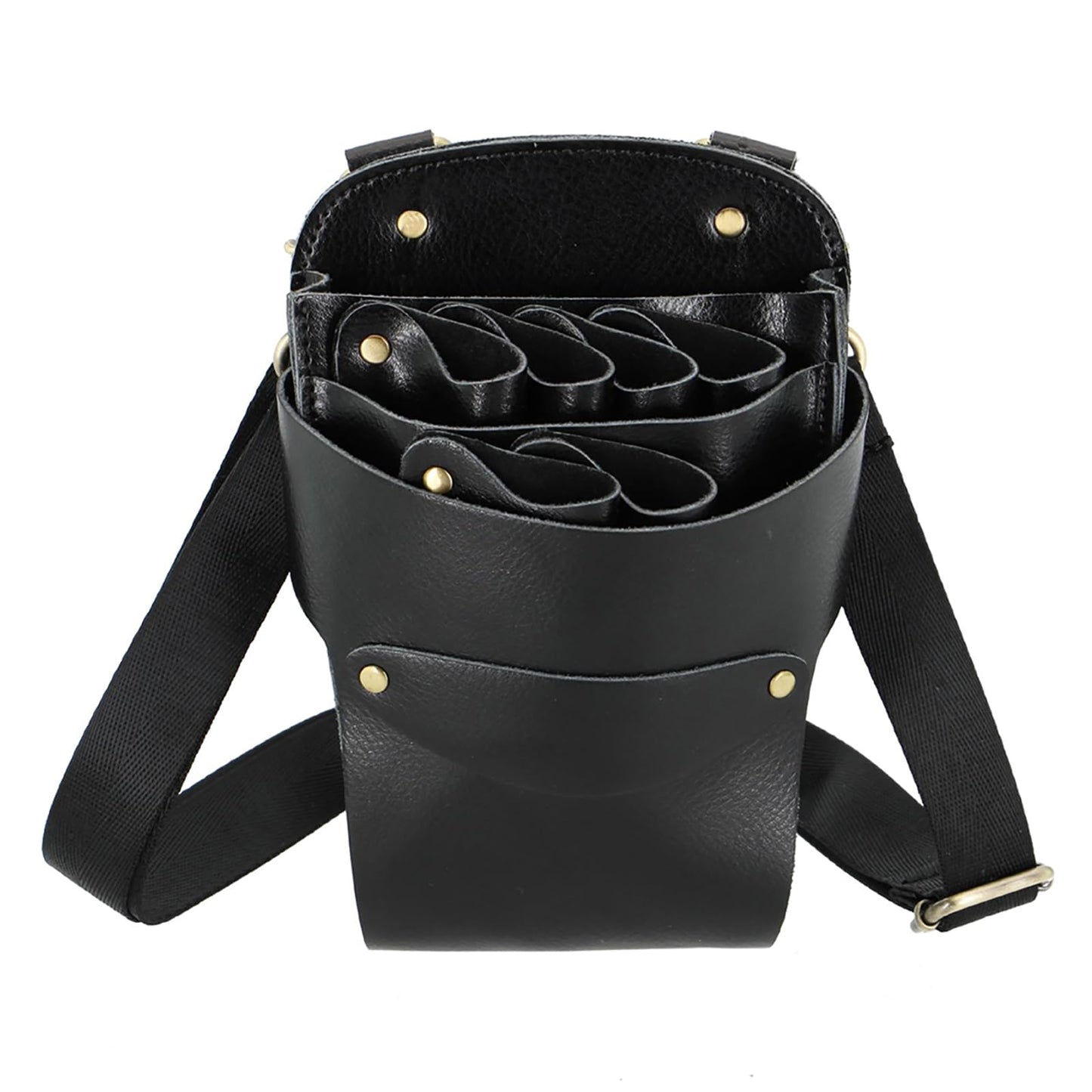 Hairdresser Scissors Bag, Leather Salon Barber Hairdressing Scissor Shears Holster Hair Stylist Tools Bag with Waist Shoulder Be