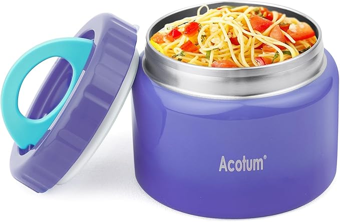 Insulated Thermo Food Jar for Kids - 12 Oz Capacity, Suitable for Hot & Cold Foods, Leak-Proof Vacuum Stainless Steel Design with Wide Mouth for Lunches, Soups and Travel