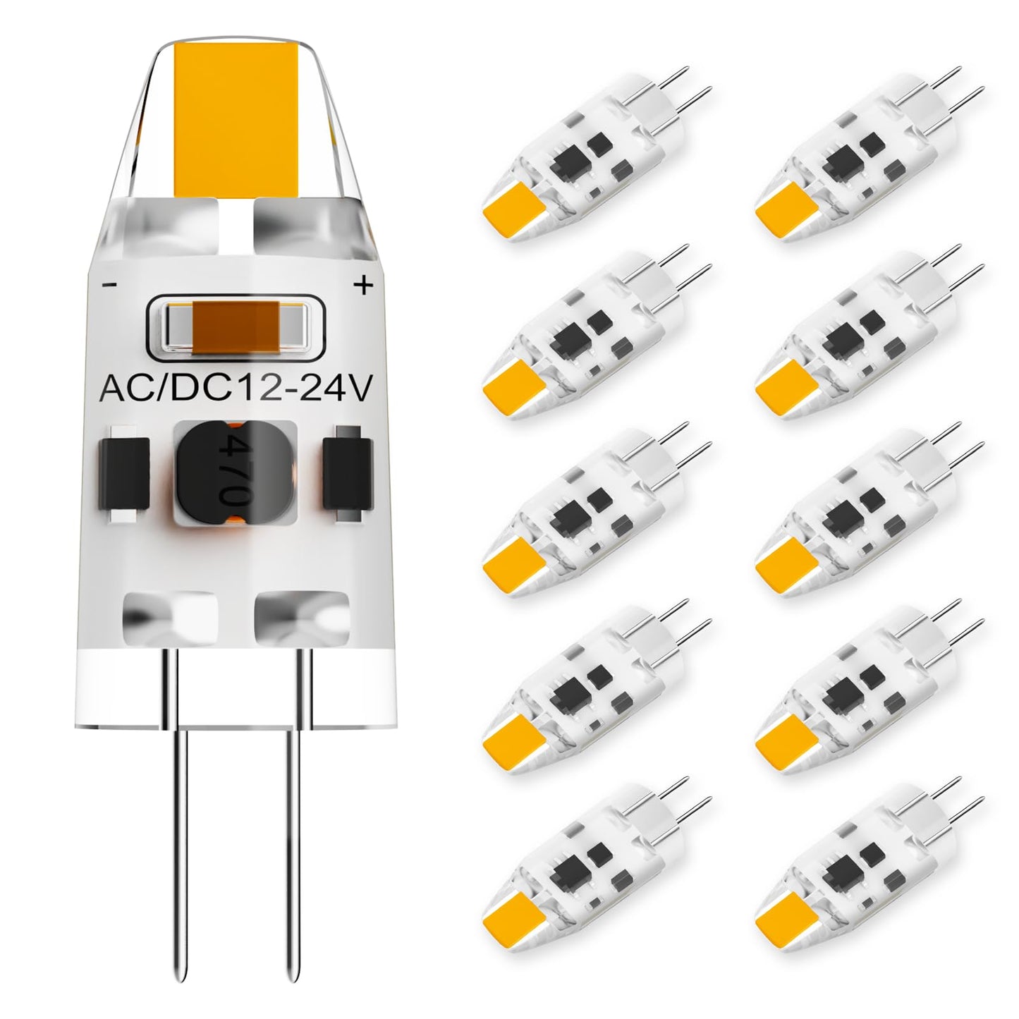 TAIYALOO G4 LED Bulb 10W Equivalent Bi-Pin, 1W, Warm White 3000K, AC/DC 12V, for Under Cabinet & Outdoor Lighting
