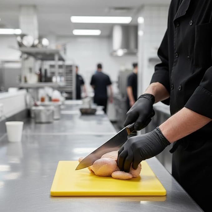 TrueCraftware- 18" X 12" X 1/2” Cutting Board for Kitchen Yellow Color Plastic- Color Coded Durable Kitchen Cutting Board Chopping Board Non Slip Cutting Mat for Meat Vegetables Dishwasher Safe