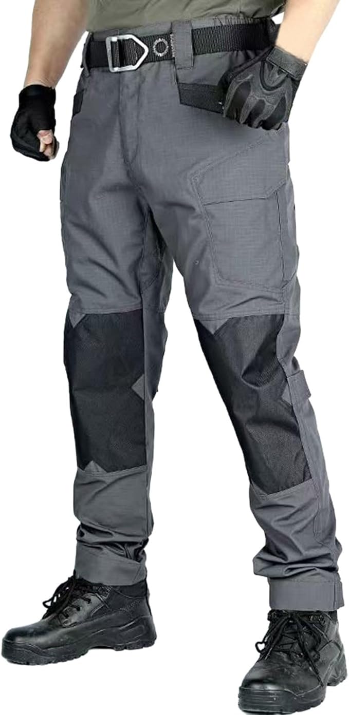 Work Cargo Pants Men Casual Waterproof Ripstop Quick Dry Tactical Pants Trendy Loose Fit Lightweight Athletic Hiking Trousers
