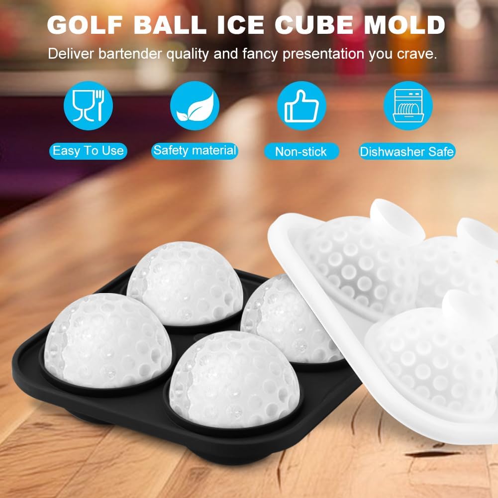 Molds for Golf Ball of Ice Cube,Silicone Mold for Cocktails,Whiskey,Sphere Ice Mold(Black)