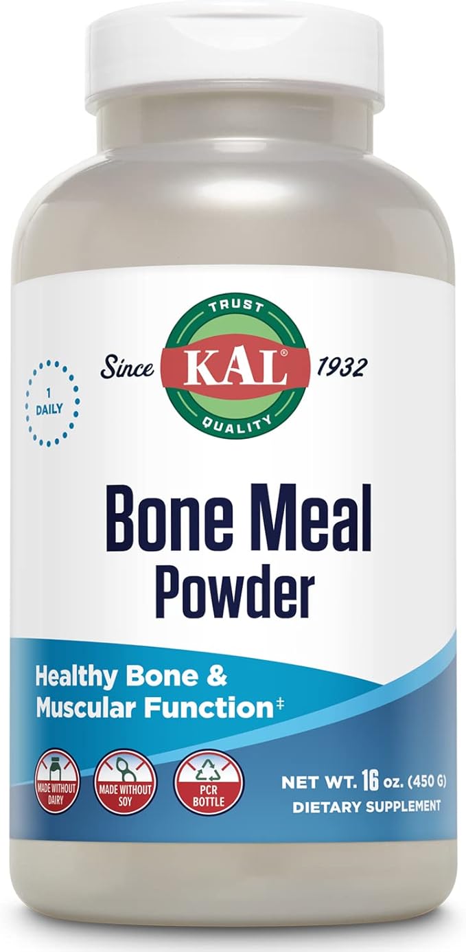 KAL Bone Meal Powder | Sterilized & Edible Supplement Rich in Calcium, Phosphorus, Magnesium | For Bones, Teeth, Nerves, Muscular Function | 16 oz