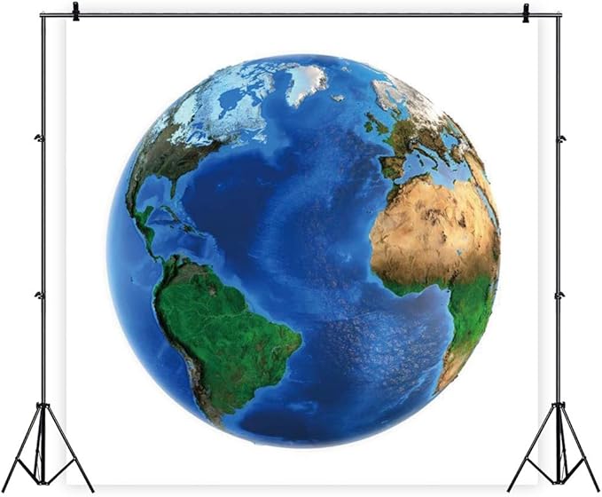AOFOTO Blue Earth Seen Round Backdrop Space View Earth Photography Background Cover Earth Day Banner Earth Day Photo Backdrop Kids Astronaut Party Baby Shower Boys Girls Photo Booth Prop 6.5x6.5ft