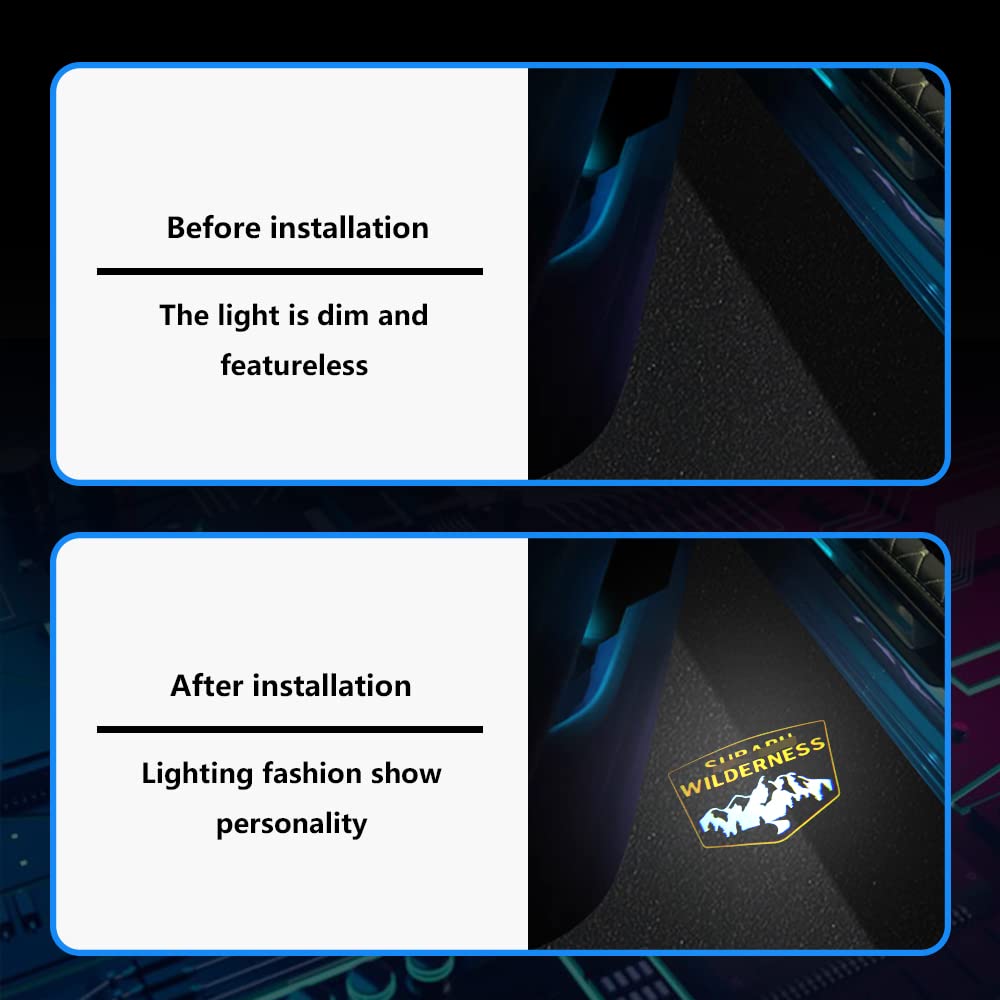 Led Car Door Logo Lights Courtesy Projector Laser Welcome Light Puddle Lamp 2 Pcs Compatible With Forester Outback Legacy Ascent Car Accessories (Wilderness-Yellow  Wilderness)