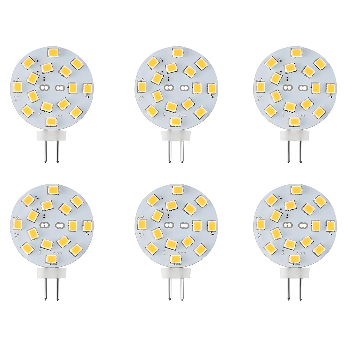 Makergroup 12V G4 Led Bulb 3W Bi-Pin Led Disc Light Bulb 20-30 Watt Equivalent Daylight White 6000K For Puck Lights In Rv Trailers Campers Automotive Marine Landscape Lighting 6Pcs