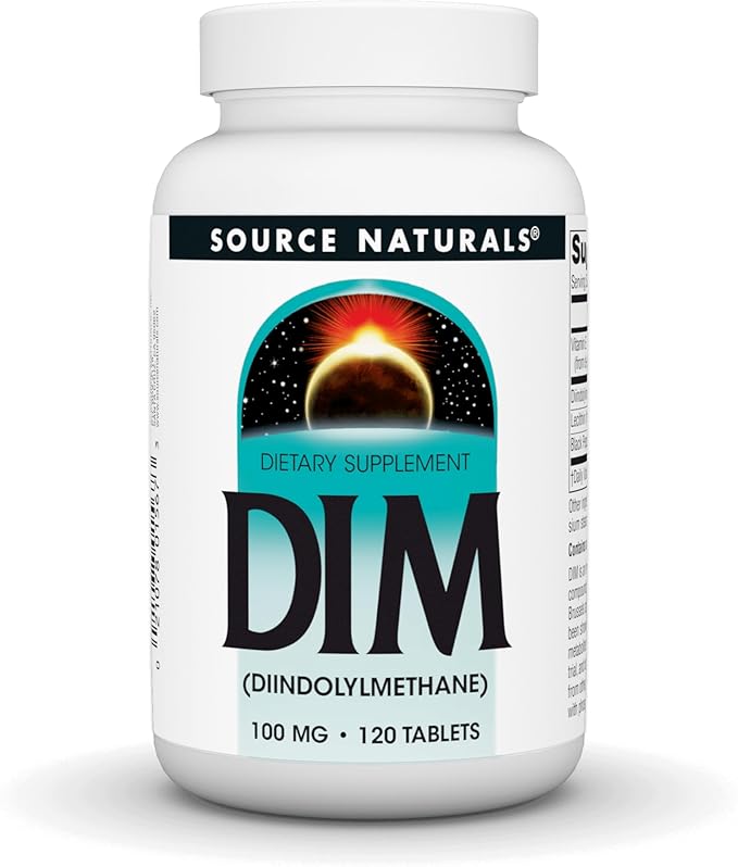 Source Naturals DIM, Diindolylmethane 100mg with BioPerine, Vitamin E & More - 120 Tablets