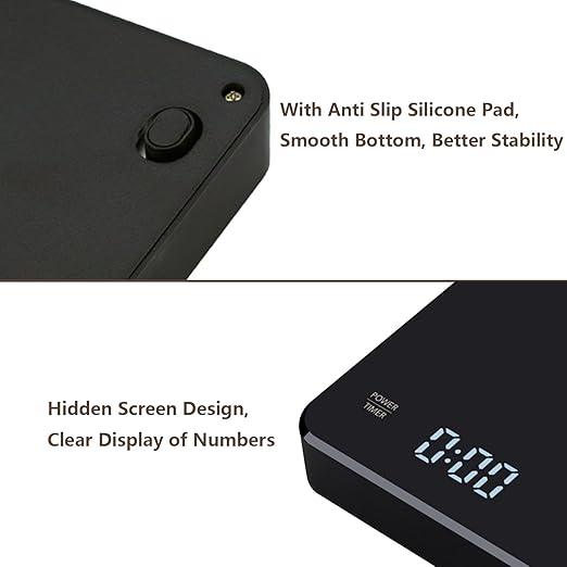 Digital Kitchen Scales - Chargeable LED Display Food Scale, Digital Kitchen Food Weight Scale for Baking, Coffee and Cooking with Ounces, Milliliter and Grams, Maximum Weight 6.6lb