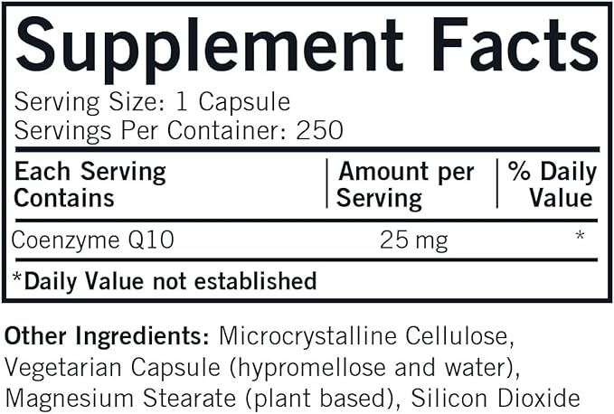Kirkman Coenzyme Q10-25 mg - 250 Capsules