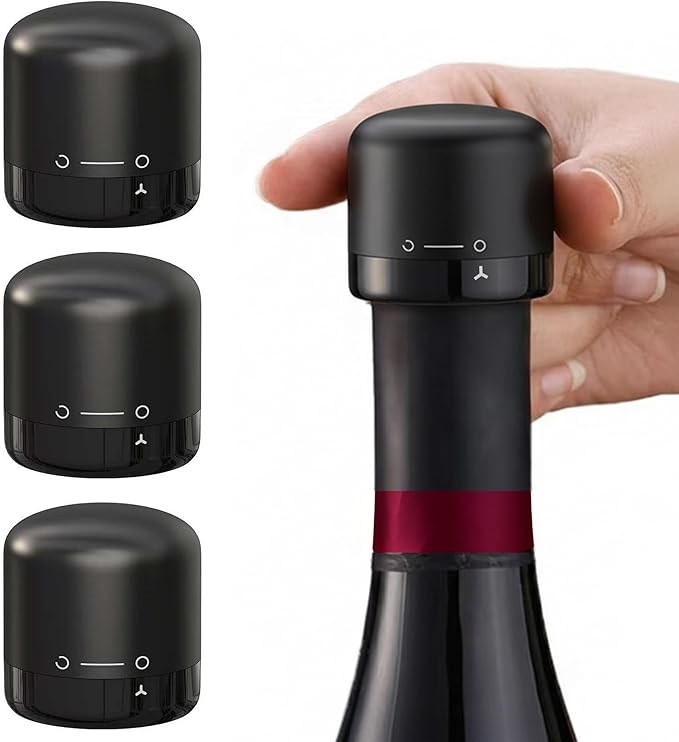 Wine Stopper for Wine Bottles 3Pcs - Innovative Leak Proof Wine Stoppers Design, Reusable Silicone Wine Bottle Stoppers for Wine Preservation, Must-Have Wine Accessories and Wine Saver