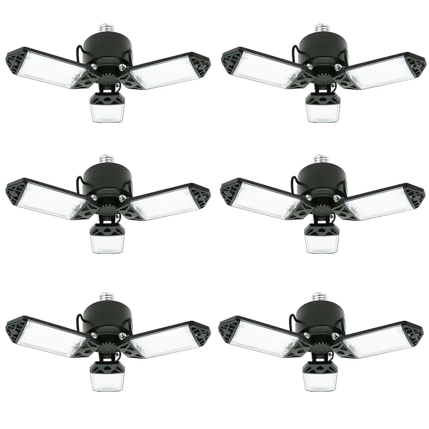 Led Garage Light  80W 8000 Lumen Ceiling Lights With 3 Adjustable Panels  6500K Daylight Light Bulb Fixture Led Lights For Garage  Workshop (80W 6Pack)
