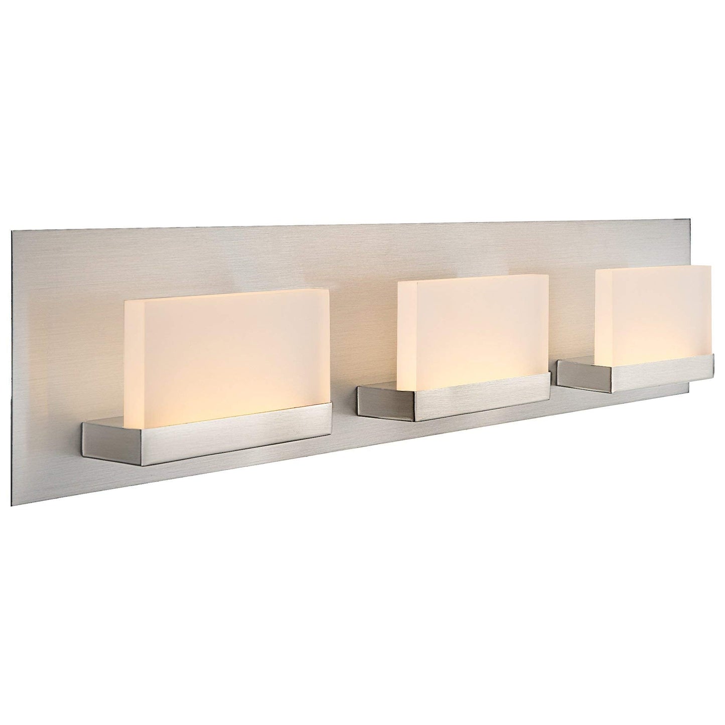 Kira Home 3-Light Bathroom Vanity Light, 24in, Brushed Nickel, Integrated LED, Model RV-WB9233-BN, Energy Efficient, 3000k Warm White