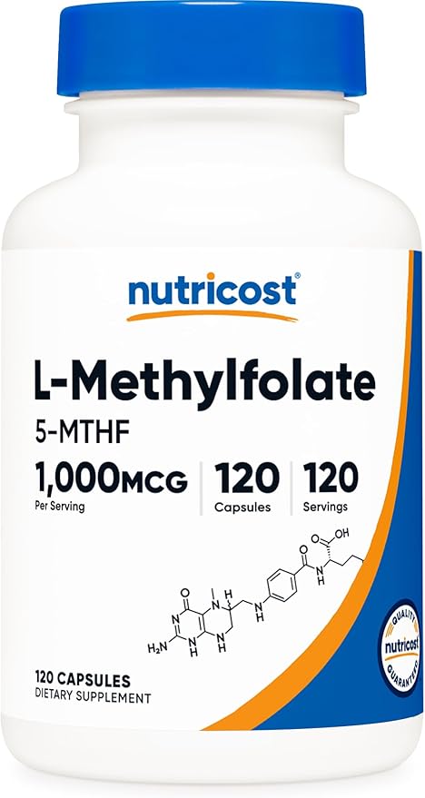 Nutricost Methylfolate 1000mcg, 120 Vegetarian Capsules - Gluten Free, Non-GMO