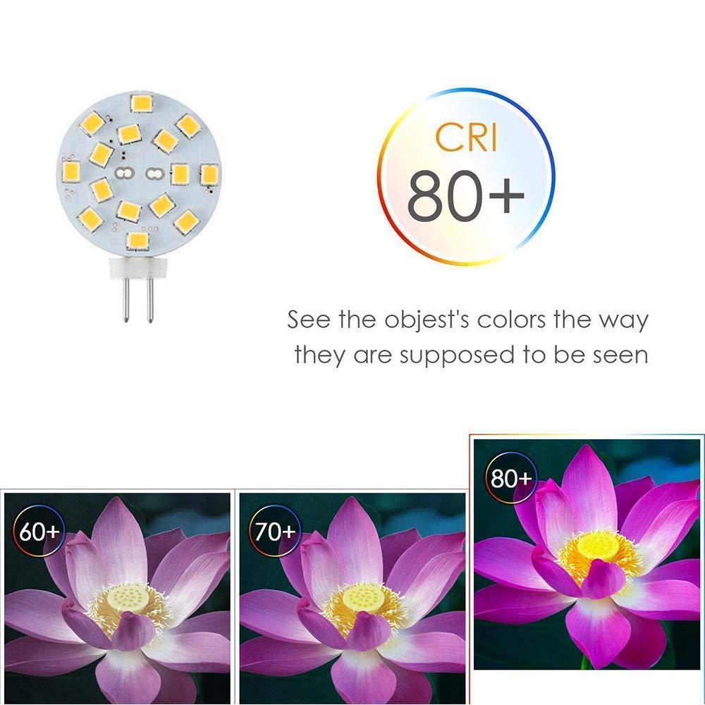 Makergroup 12V G4 Led Bulb 3W Bi-Pin Led Disc Light Bulb 20-30 Watt Equivalent Daylight White 6000K For Puck Lights In Rv Trailers Campers Automotive Marine Landscape Lighting 6Pcs