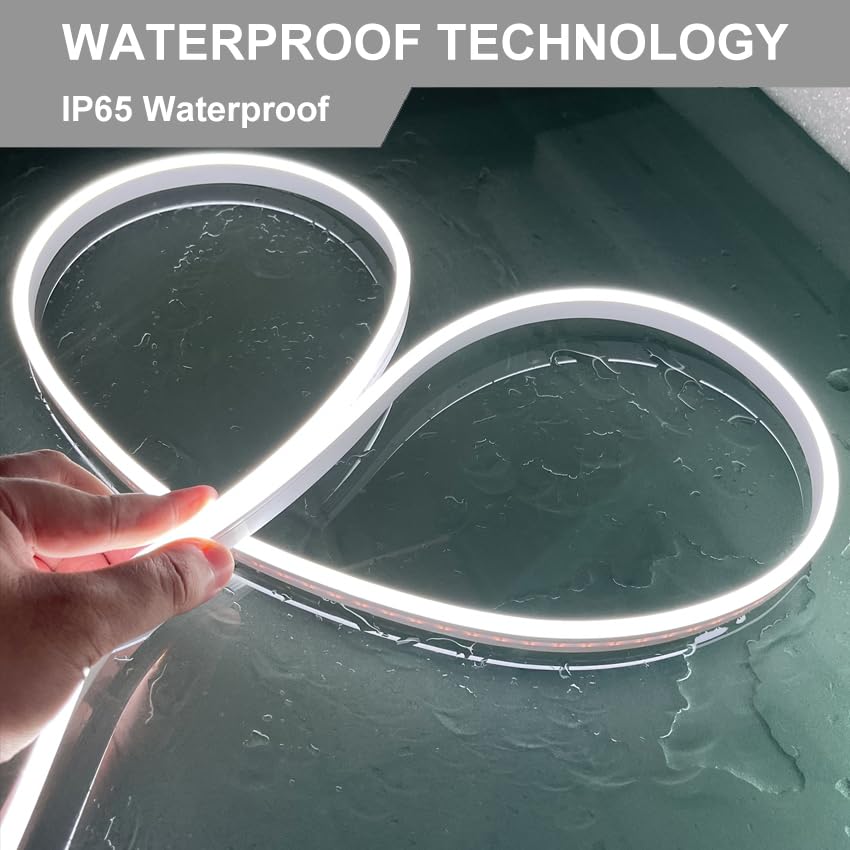 Vasten Flexible White Led Neon Flex Rope Light, Ip67 Waterproof, 8X16Mm, 5000Mm Silica Gel Tube