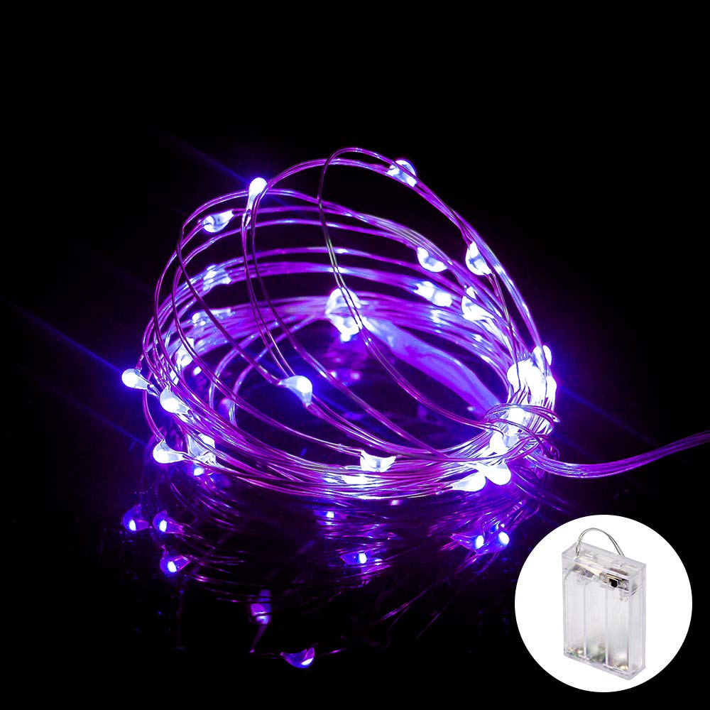 XINKAITE LED String Lights, Waterproof Fairy Lights for Indoor & Outdoor, 10FT, Purple, Model B07X2X9891_CA NARF