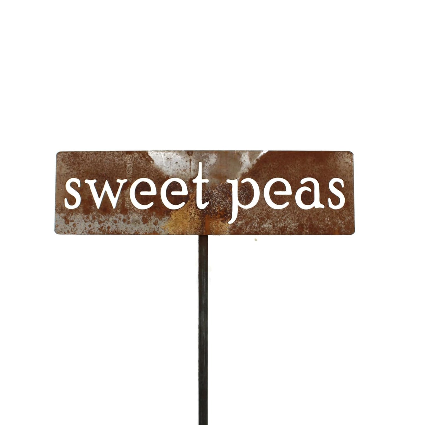Classic Metal Garden Markers 19 Inches Tall (sweet peas, Naturally Rusted)