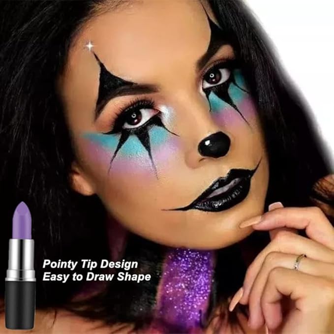 Mysense Light Purple Face Body Paint Stick, Purple Eye Black Stick Baseball Softball Football, High Pigment Body Painting Cream Blendable Stick for Halloween SFX Ursula Costume Cosplay Party Makeup