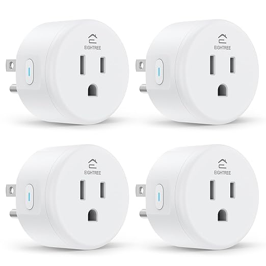 EIGHTREE Smart Plug, WiFi Outlet Works with Alexa & Google Home, Smart Home Socket with Remote Control & Timer Function, ...