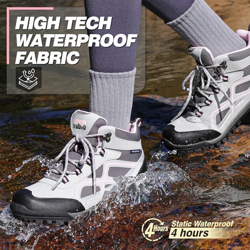 R CORD Womens Hiking Boots Waterproof Mid-Cut Hiking Boots Womens Non-Slip Hiking shoes Outdoor Trekking Camping Trail Out...