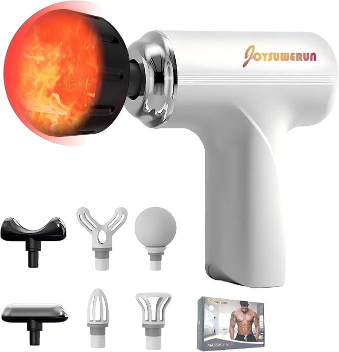 Massage Gun with Heat – Powerful Deep Tissue Massager, Handheld Mini Massage Gun for Full-Body Muscle Relief, Adjustable S...