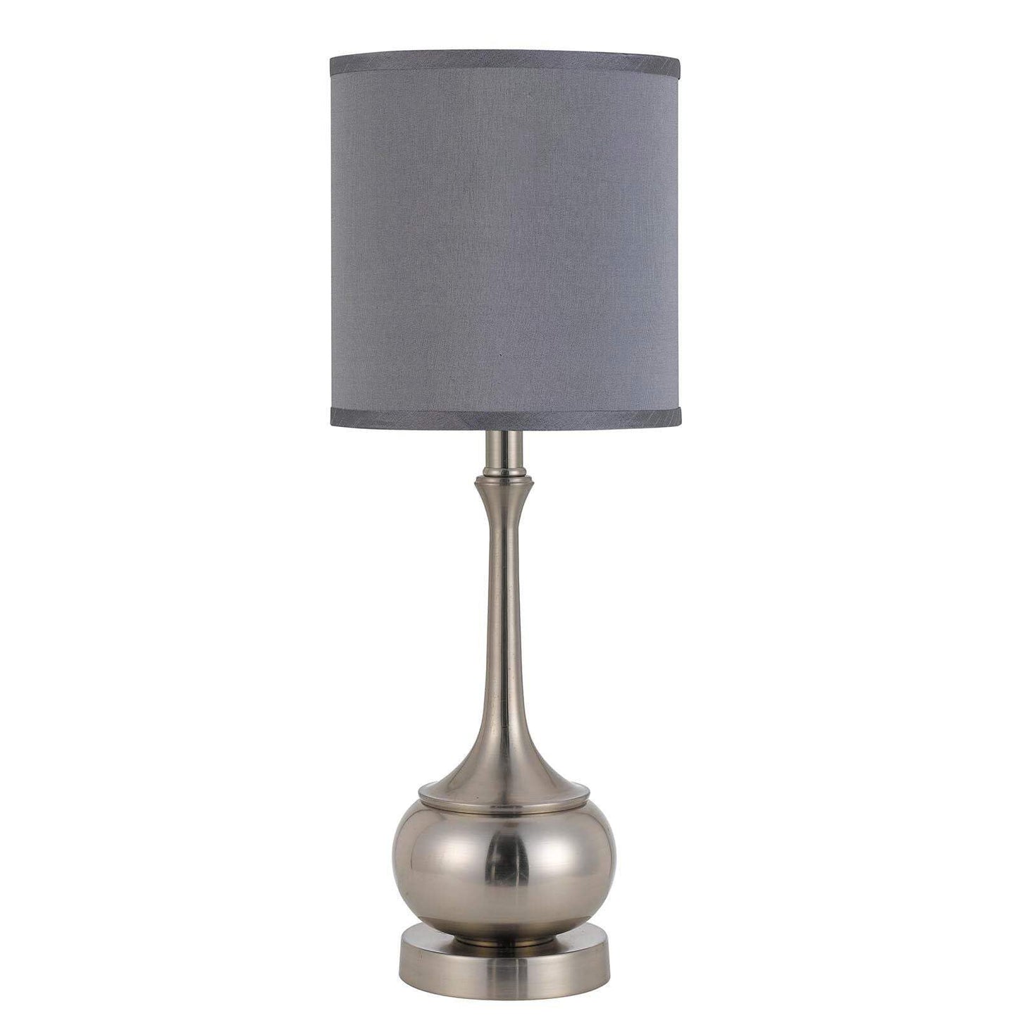 Homeroots Nickel Metal Table Lamp With Taupe Cone Shade - 25 In., Model 524684