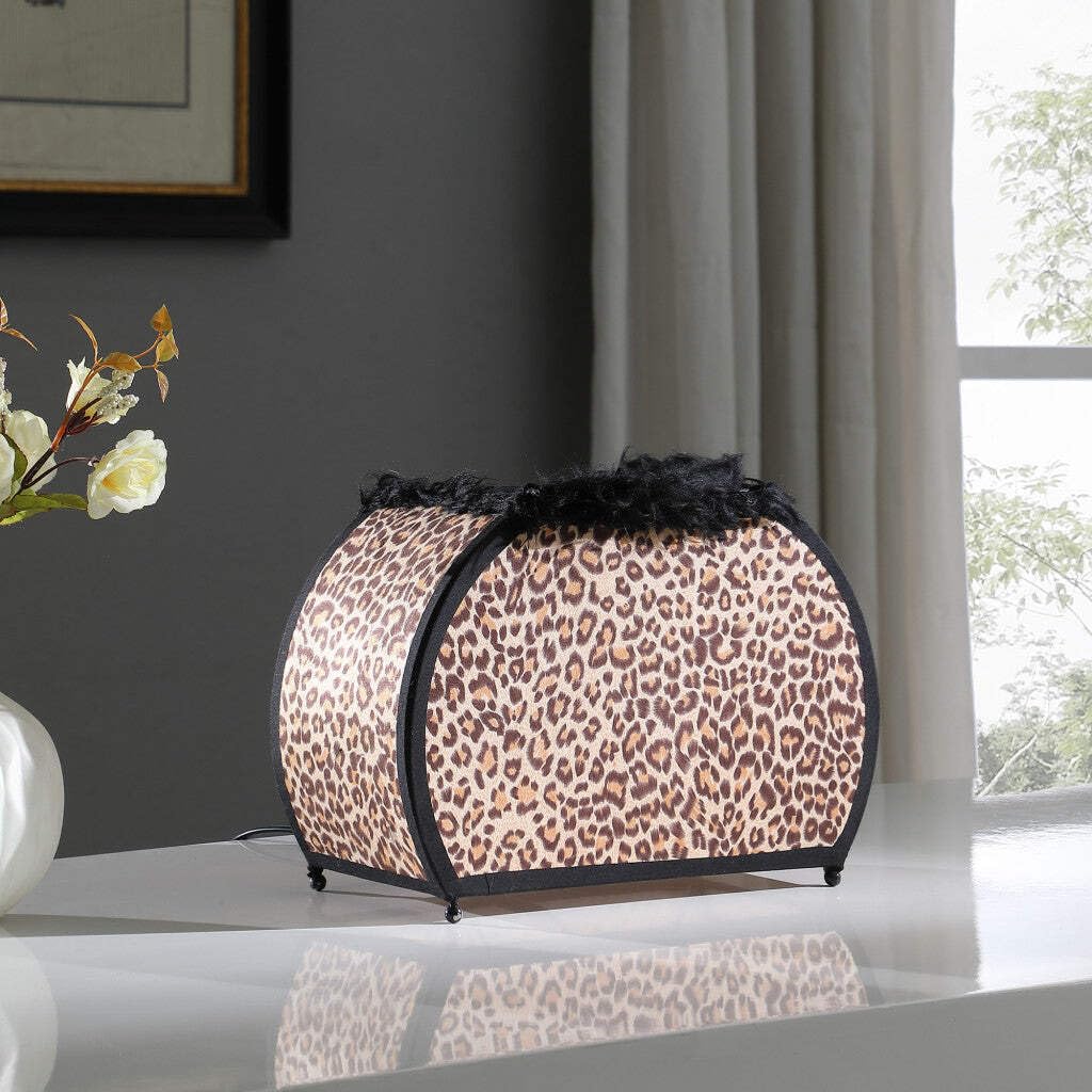 HomeRoots Table Lamp - Funky Leopard Pattern - 11.75 x 5 x 12 in - Model 524255