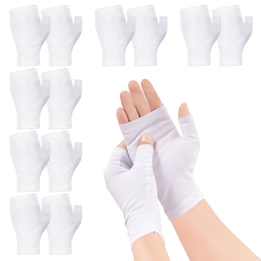 6 Pairs Cotton Gloves Eczema, Cotton Eczema Gloves for Women and Men, Touchscreen Fingerless White Gloves for Art Handling, Fing