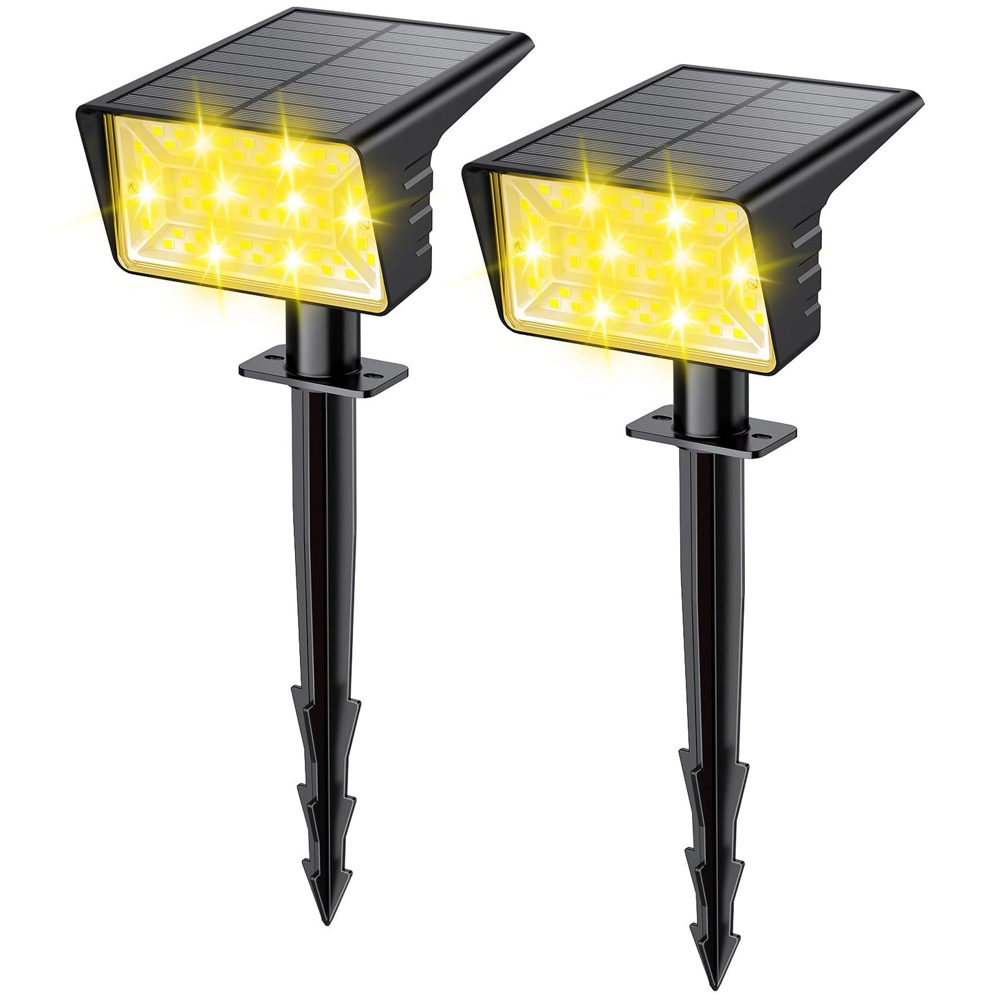 Lamkeep Solar Spot Lights Outdoor With 60 Led & Auto On/Off  2 Pack Solar Lights Outdoor Waterproof Ip68 With 3 Lighting Modes  2-In-1 Solars Landscape Light For Outside  Garden  Yard(Warm White)
