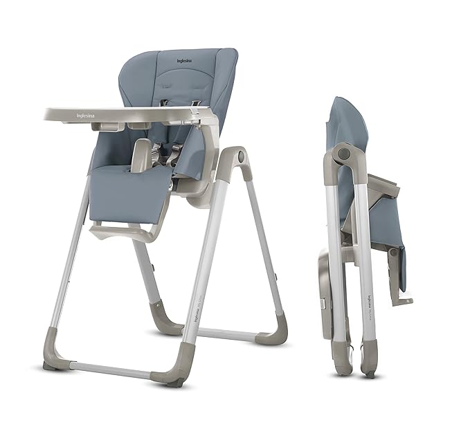 Inglesina My time Highchair, Sugar - Adjustable High Chair for Babies & Toddlers, 4 Height & 3 Recline Settings, Collapsible, Tool-Free Assembly, BPA Free, Removable Tray for Easy Cleaning