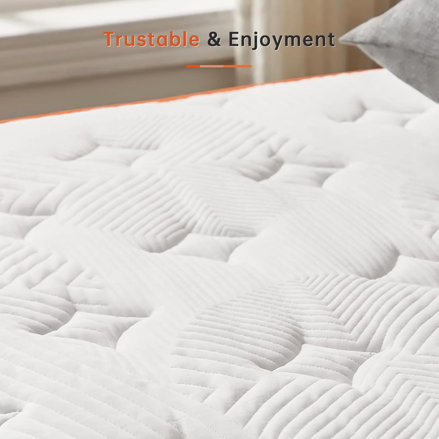 10 Inch Hybrid Mattress, Twin Size, Innerspring Bed Mattress, Memory Foam, Pressuer Relief and Breathable, Bed in a Box CertiPUR-US (Twin)