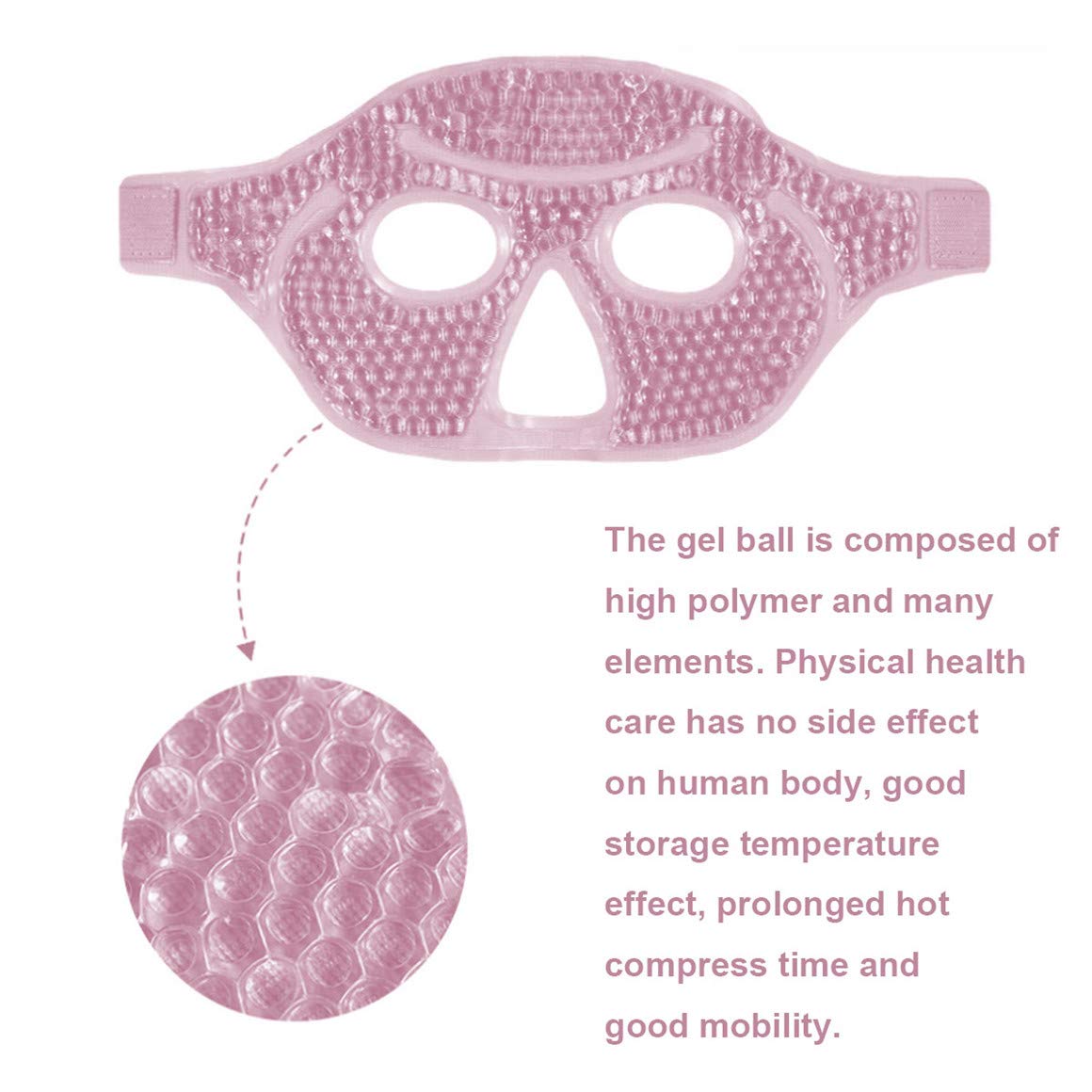 Ruzzut Cooling Gel Facial Mask, 2 PCS Reusable Face Pad for Puffiness & Swelling, Hot Cold Compress Heat Ice Gel Pack with Plush Backing for Migraine & Stress Relief, Pink and Purple