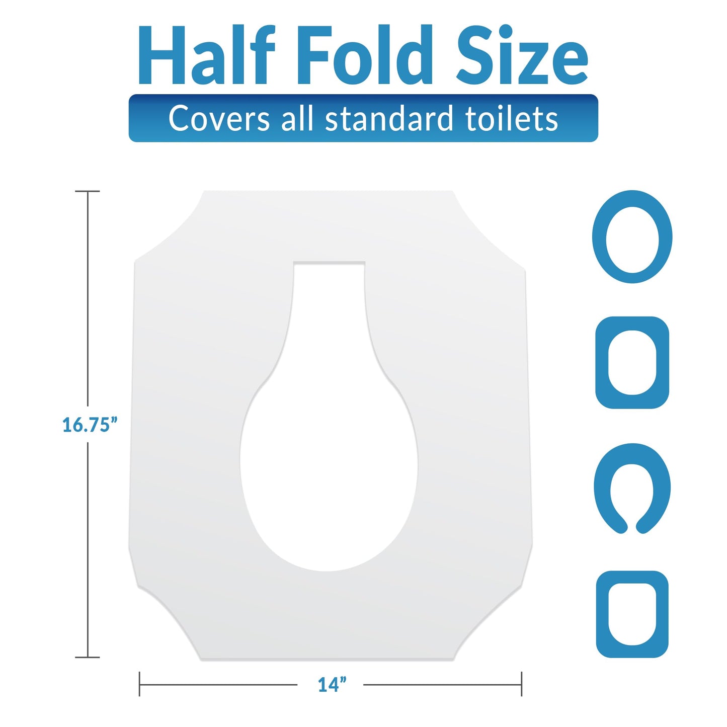 Reli. Toilet Seat Covers (1250 Pcs, 5 Packs of 250) | Disposable Toilet Seat Cover - Flushable - 14x16" (Half-Fold) | Paper Liners for Restroom, Bathroom, Travel, Camping, Kids Potty Training