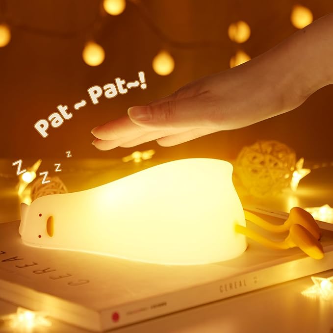3 Level Dimmable Duck Night Light for Kids, Animal Silicone Nursery Night Lamp, Rechargeable Axolotl Lamp for Room Decor, Kids Girls Boys