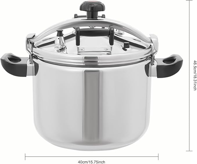 42.3QT Stainless Steel Pressure Cooker, 60Kpa Large Steamer Cooking Pressure Canner, Safety Valves, Compatible with Induction and Gas Stovetops for Family or Commercial