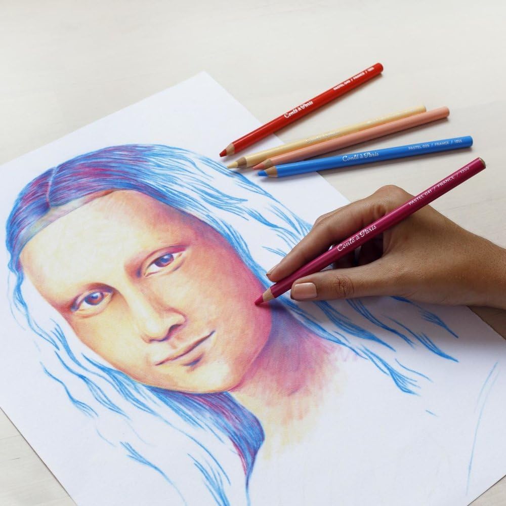 Conté à Paris Pastel Pencils with 6 Count Portrait Colors