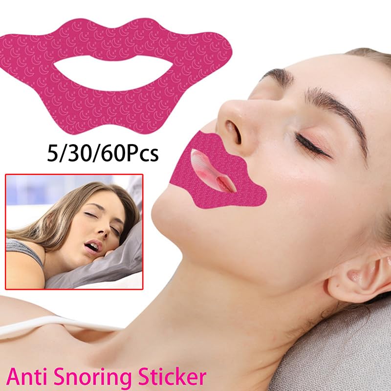 kudois 5/30/60Pcs Anti-Snoring Stickers for Adult,Night Sleep Lip Nose Breathing Improving Patch,Mouth Correction Sticker Tape,Reduce Snore,Lips Shape