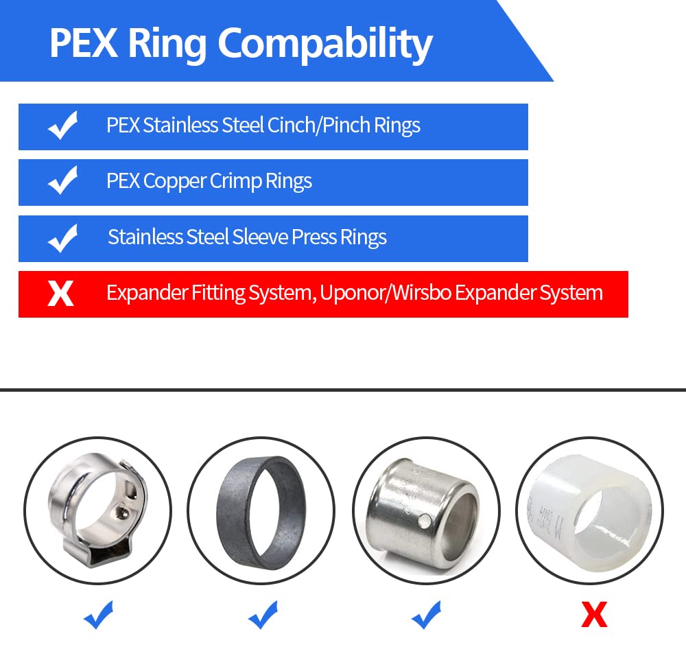 5 Pack Drop Ear Elbow Fittings, PEX 1/2" x 1/2" NPT Female Threaded Adapter Crimp Fitting, Brass, Full Port for PEX pipes in plumbing jobs